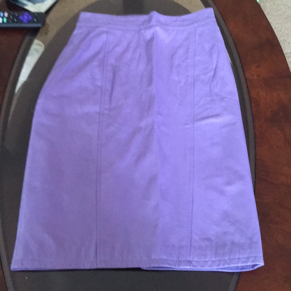 Vintage purple leather pencil skirt